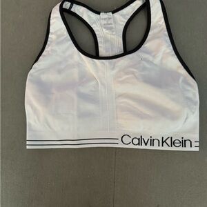 Black and white Calvin Klein sports bra, size large.